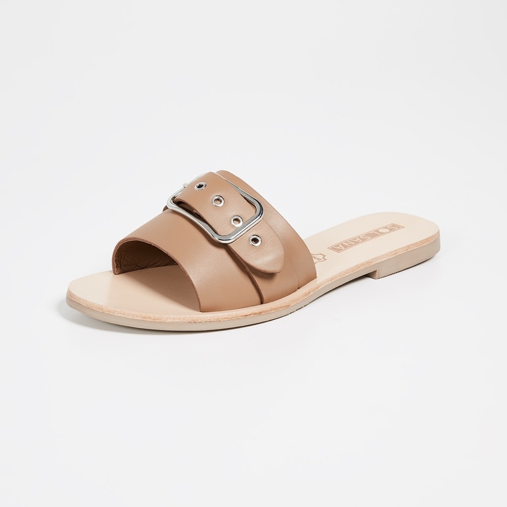 Sol Sana Kumar Tan Slides Sandals